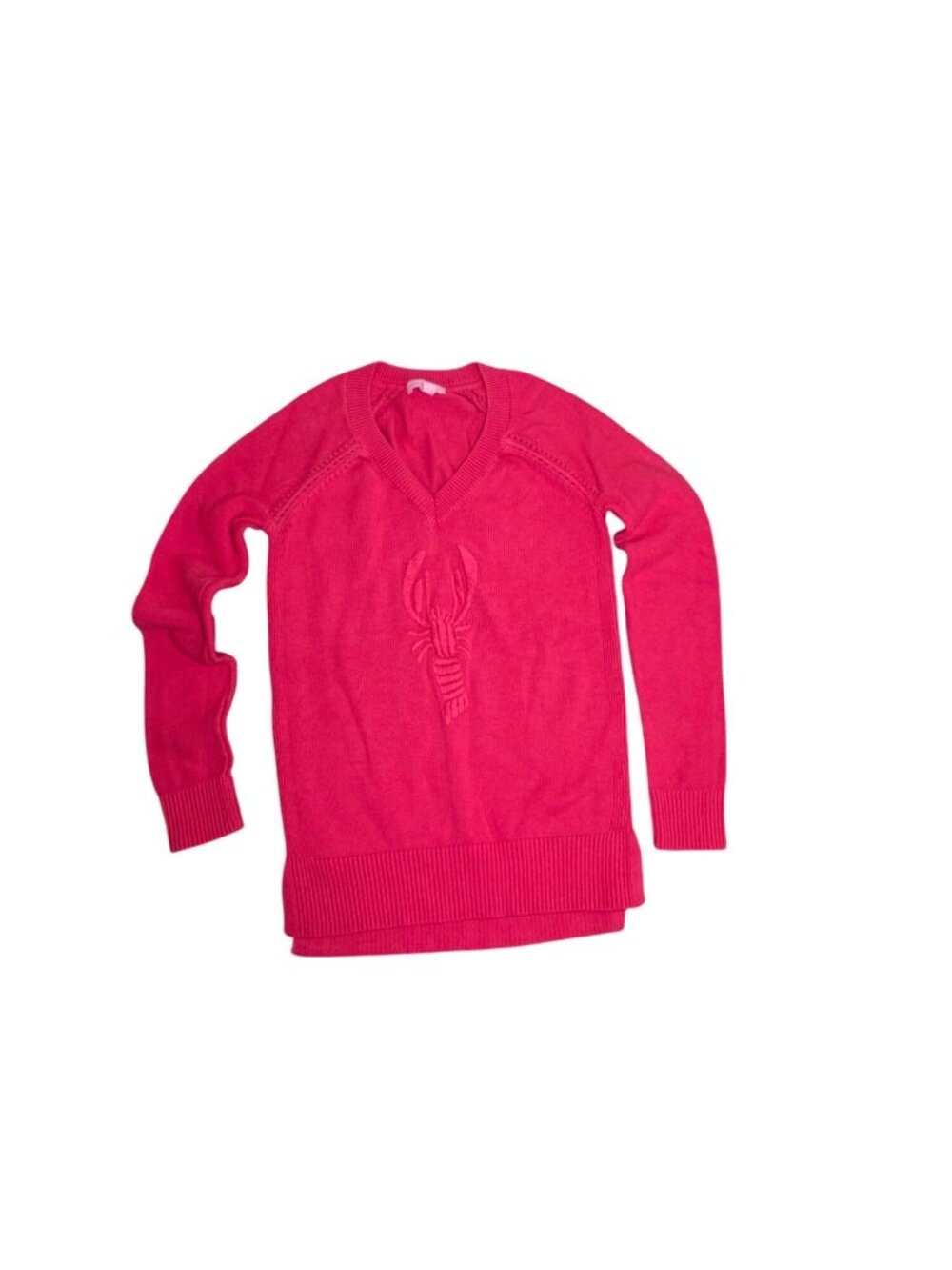 Lilly Pulitzer Azalea Lobster Embroidered V-Neck Sweater Cotton Knit (SKU#1205) - Picture 7 of 7